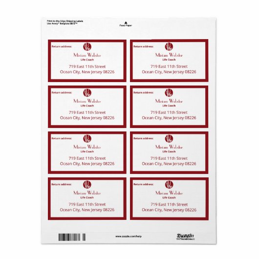 Aangepaste tekst en Logo voor Life Coach Etiket (Full Sheet)