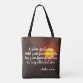 Aangepaste tekst en naam auteur tote bag (Achterkant)