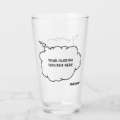 Aangepaste tekst en naam Gedachte Bubbel Glas (Achterkant)