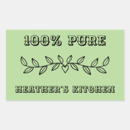 Aangepaste tekst en naam sjabloon gepersonaliseerd rechthoekige sticker