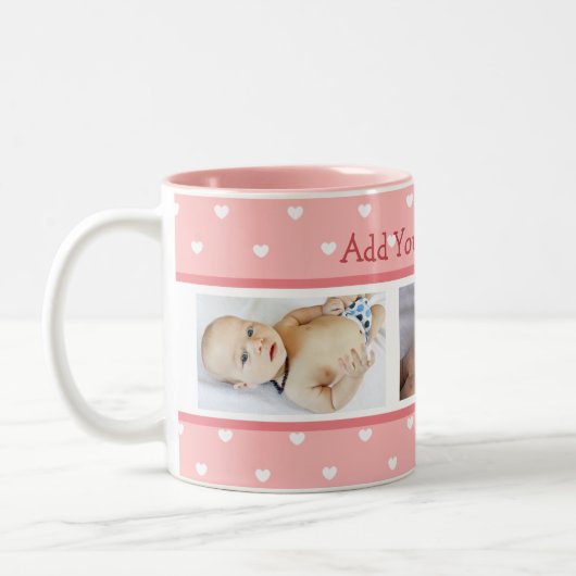 Aangepaste tekst en perfecte afbeeldingen tweekleurige koffiemok (Links)