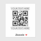 Aangepaste tekst en QR-code gesneden vinyl Sticker (Vel)