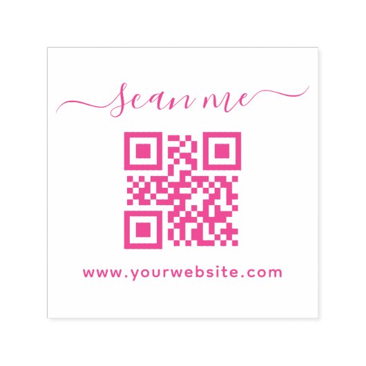 Aangepaste tekst en QR-code script Zelfinktende Stempel (Design)