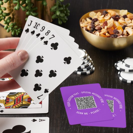 Aangepaste tekst en QR-code speelkaarten voorbeeld (Insitu)