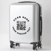 Aangepaste tekst en QR-code Sticker (Koffer)