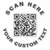 Aangepaste tekst en QR-code Sticker (Voorkant)