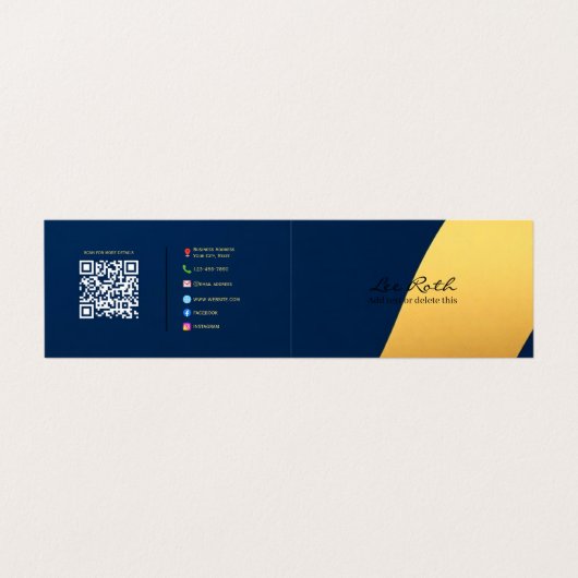 Aangepaste tekst en QR-code | volledig contact | G Visitekaartje (Buitenkant ongevouwen)