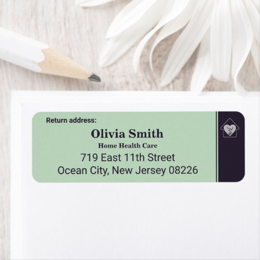 Aangepaste tekst en terugzendlabel voor verpleegku etiket (Insitu)