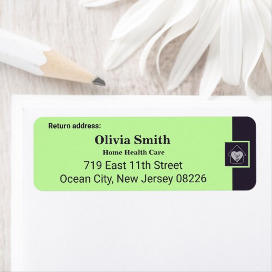 Aangepaste tekst en terugzendlabel voor verpleegku etiket (Insitu)