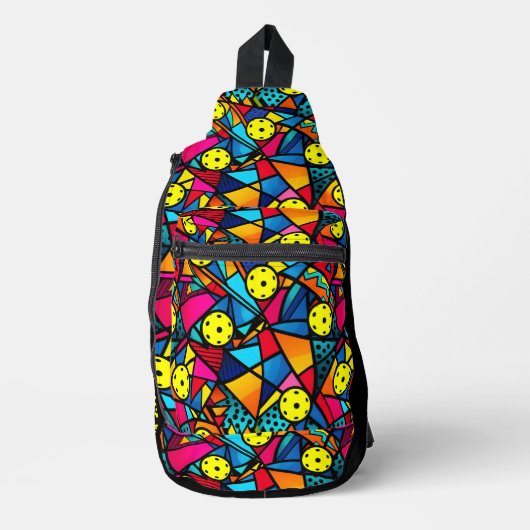 Aangepaste tekst Energetische Pickleball Flow Sling Bag (Voorkant)