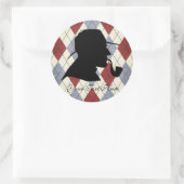 Aangepaste tekst Engelse detective Silhouette Argy Ronde Sticker (Tas)