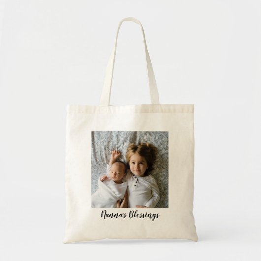 Aangepaste tekst, enkele foto Nanna's Tote Bag (Voorkant)