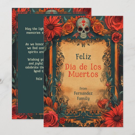 💀Aangepaste tekst Eternal Blossoms wenskaart (Voorkant / Achterkant)