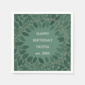 Aangepaste tekst eucalyptus Frame Servet – groen (Voorkant)