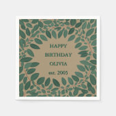 Aangepaste tekst eucalyptus Frame Servet – mokka b (Voorkant)