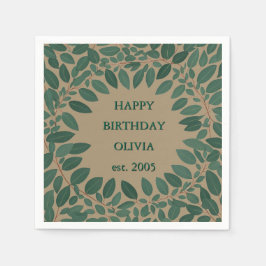 Aangepaste tekst eucalyptus Frame Servet – mokka b