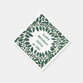 Aangepaste tekst eucalyptus krans frame – wit servet (Hoek)