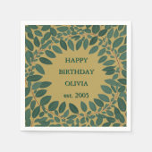 Aangepaste tekst eucalyptus lijst – mosterdgeel servet (Voorkant)