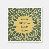 Aangepaste tekst eucalyptus lijst – mosterdgeel servet (Voorkant)