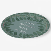 Aangepaste tekst eucalyptus Lijst – retro blauw Papieren Bordje (Gekanteld)