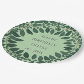 Aangepaste tekst eucalyptus Lijst – salie groen Papieren Bordje (Gekanteld)