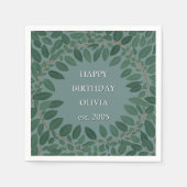 Aangepaste tekst eucalyptus lijst servet – retrobl (Voorkant)