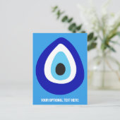 Aangepaste tekst Evil Eye Nazar Amulet Briefkaart (Staand voorkant)