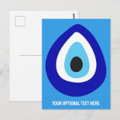 Aangepaste tekst Evil Eye Nazar Amulet Briefkaart (Voorkant / Achterkant)