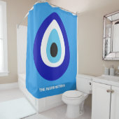 Aangepaste tekst Evil Eye Nazar Amulet Douchegordijn (In situ)