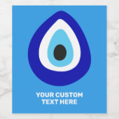 Aangepaste tekst Evil Eye Nazar Amulet Wijn Etiket (Enkel label)