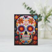 Aangepaste tekst 💀Exquise Día de Muertos Briefkaa Briefkaart (Staand voorkant)