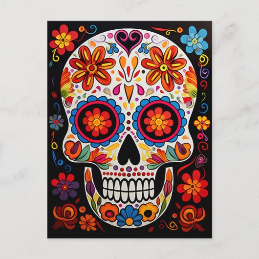 Aangepaste tekst 💀Exquise Día de Muertos Briefkaa Briefkaart (Voorkant)