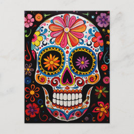 Aangepaste tekst 💀Exquise Día de Muertos Briefkaa Briefkaart