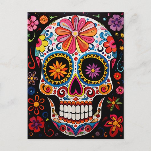 Aangepaste tekst 💀Exquise Día de Muertos Briefkaa Briefkaart (Voorkant)