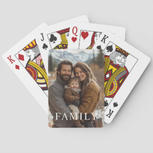 Aangepaste tekst familie foto pokerkaarten