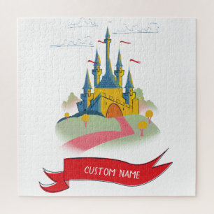 Aangepaste tekst Fantasy Castle Legpuzzel