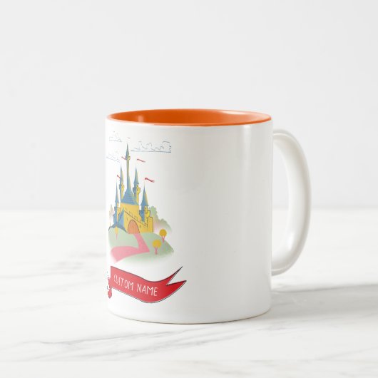 Aangepaste tekst Fantasy Castle Tweekleurige Koffiemok (Voorkant rechts)