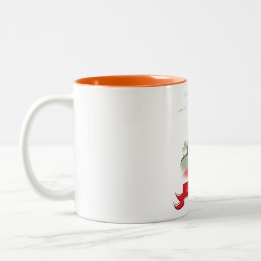 Aangepaste tekst Fantasy Castle Tweekleurige Koffiemok (Links)