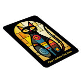Aangepaste tekst Faux Glas in lood Cat Magneet (Rechterzijde)