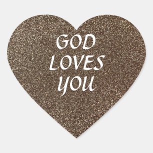 Aangepaste tekst Faux Gold Glitter Sparkle Christe Hart Sticker