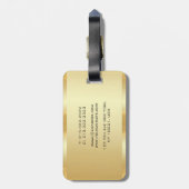 Aangepaste tekst Faux Gold Metallic Look Sjabloon Bagagelabel (Achterkant verticaal)