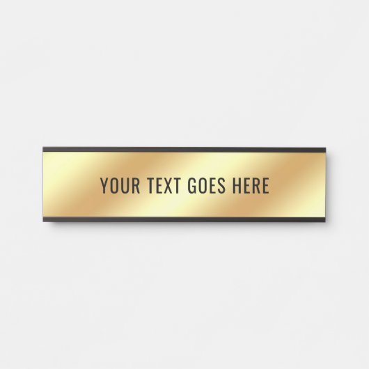Aangepaste tekst Faux Gold Sjabloon Room Naam Eleg Deurbordje (Voorkant)
