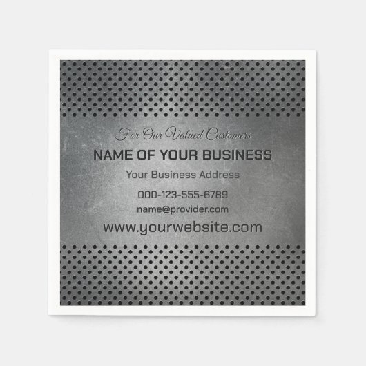 Aangepaste tekst Faux Metal Servet (Voorkant)
