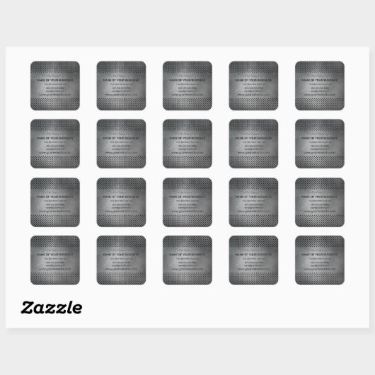 Aangepaste tekst Faux Metal Vierkante Sticker (Vel)