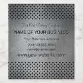 Aangepaste tekst Faux Metal Wijn Etiket (Enkel label)