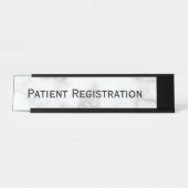 Aangepaste tekst Faux Witte Marmer Patiëntenregist Bureau Naambordje (Voorkant)