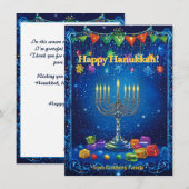 Aangepaste tekst✡️ Feest van Vriendschap Hanukka Feestdagenkaart (Voorkant / Achterkant)