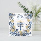 Aangepaste tekst Feestelijk gebladerte Chanoeka Feestdagenkaart (Staand voorkant)
