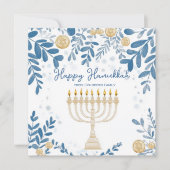 Aangepaste tekst Feestelijk gebladerte Chanoeka Feestdagenkaart (Voorkant)