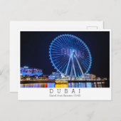 Aangepaste tekst, Ferris Wheel, Dubai, Verenigde A Briefkaart (Voorkant / Achterkant)